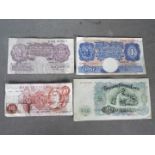Notaphily - four Bank Notes comprising Bank of England Britannia series Peppiatt £1 C40H 175803,