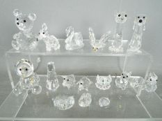 A collection of Swarovski and similar crystal figurines, animals and similar.