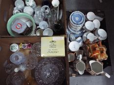 A mixed lot to include ceramics, glassware and similar, three boxes.