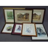 A collection of framed pictures to include prints, watercolour, varying image sizes.
