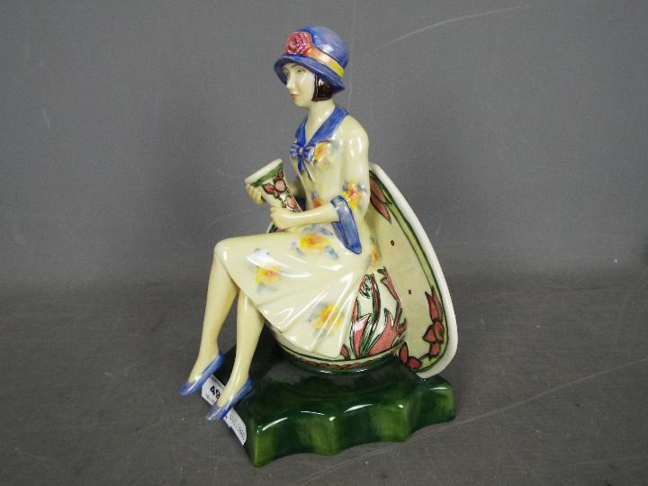 A Kevin Francis limited edition figurine depicting Charlotte Rhead seated and holding a vase, - Image 3 of 6