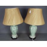 A pair of decorative table lamps, approximately 64 cm (h) including shades.