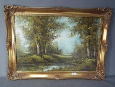 A large oil on canvas landscape scene de