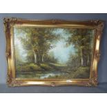 A large oil on canvas landscape scene de