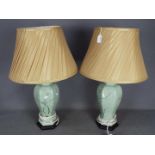 A pair of decorative table lamps, approx