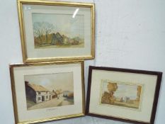 Reginald Mills and Two other Original Paintings. Rural farming and village scenes.