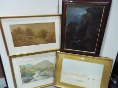 P.M.D. Mitchell and Three other unknown Original Paintings.