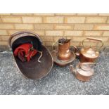 A collection of various copperware.