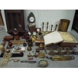 Antique Collector = Wall clock, 2 x Barometer, 3 x small clocks (Coral), 4 x candle holders,