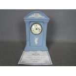 A Wedgwood blue Jasper Millennium Clock with certificate of authenticity,