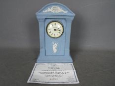 A Wedgwood blue Jasper Millennium Clock with certificate of authenticity,