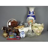 Lot to include ceramics, glassware, plated ware, Glen Clocks mantel clock,