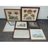 Two large needlework pictures, largest approximately 72 cm x 84 cm,