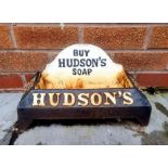 Advertising - a cast iron Hudsons Soap dog water trough