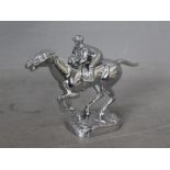 Automobilia - A Desmo car mascot in the form of a horse and jockey, chrome finish, approximately 10.
