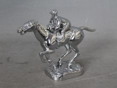 Automobilia - A Desmo car mascot in the form of a horse and jockey, chrome finish, approximately 10.