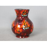 Anita Harris - A globular vase with abstract design, decorated by Samantha Johnson,