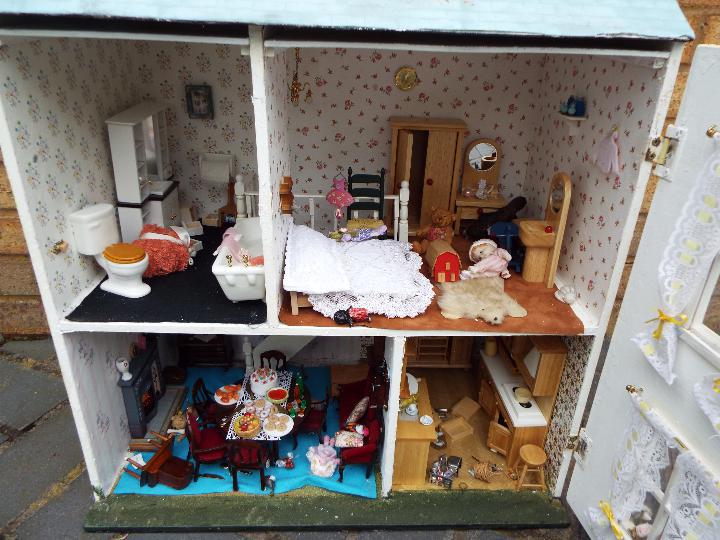 Three scratch built wooden dolls houses. Click on photographs to view each house. - Image 7 of 8