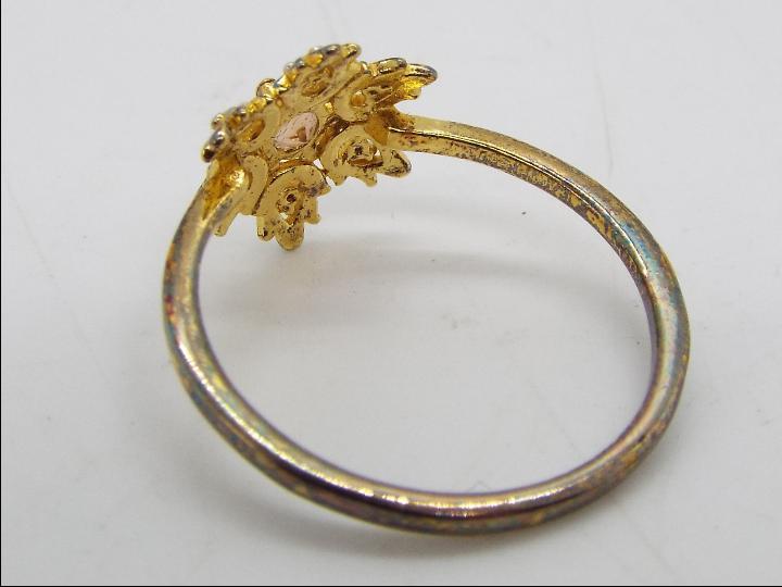 A Jenipapo Andalusite & Diamond Midas ring set in Gold Plated Sterling Silver size N to O with - Image 2 of 3