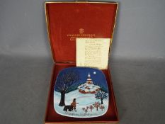 A limited edition Beswick 1974 Christmas Around The World plate, Christmas In Bulgaria,