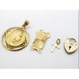 A 9ct gold padlock clasp, a 9ct gold jewellery clasp,