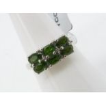 A Chrome Diopside & White Topaz Sterling Silver Ring size N to O issued in a limited edition 1 of