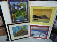 R.D. Taylor - Four original paintings framed. Largest 72cm width. (4).