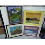 R.D. Taylor - Four original paintings framed. Largest 72cm width. (4).