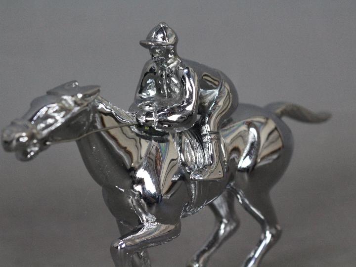 Automobilia - A Desmo car mascot in the form of a horse and jockey, chrome finish, approximately 10. - Image 2 of 4