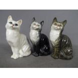 Beswick - Three Beswick cat figurines, all shape # 1030, different colourways, approximately 15.