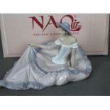 Nao - A large, boxed figurine entitled Grace, # 1265, depicting a reclining lady,