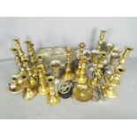 A collection of metalware to include brass,