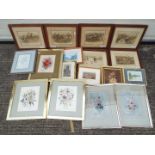 Six framed prints, after Finch Mason,