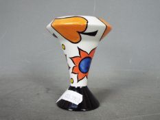 Lorna Bailey - A small Art Deco style vase with stylised flora decoration,