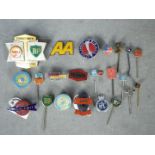 Automobilia - A collection of pin badges, lapel badges, pins and similar, motoring related.