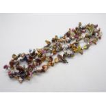 A Multi-Colour Lariat Baroque Cultured Pearl Necklace length approx 86 cm with presentation pouch