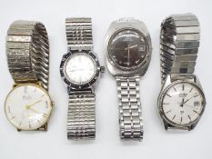 A Swiss Emperor 25 jewel automatic wristwatch and three others.