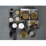 A mixed lot to include wristwatches, pocket watch parts and similar.