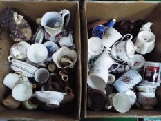 Two boxes of mixed ceramics to include Royal Worcester, Royal Albert, Beswick and similar.