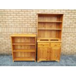 Two pine freestanding bookcases,