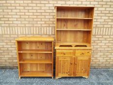 Two pine freestanding bookcases,