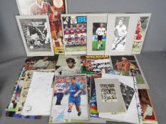 Football - A collection of signed magazine cuttings, newspaper cuttings etc.