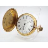 A Waltham gold plated full hunter pocket watch,