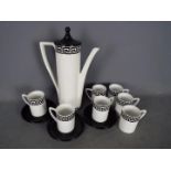 A Portmeirion coffee set in the Greek Key pattern comprising coffee pot and cover,