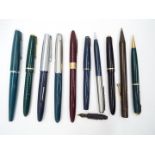 Parker - A Parker Slimfold with 14k nib, a further Parker fountain pen with 14k nib,