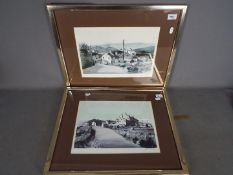 J A Hurley - two signed prints depicting countryside scenes, both signed in pencil to the margin,