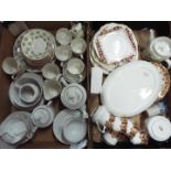 A mixed lot of ceramic tea wares to include Oriental, Arklow Shamrock pattern and other, two boxes.