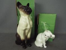 Beswick - Two boxed cat figurines comprising large fireside Siamese # 2139,