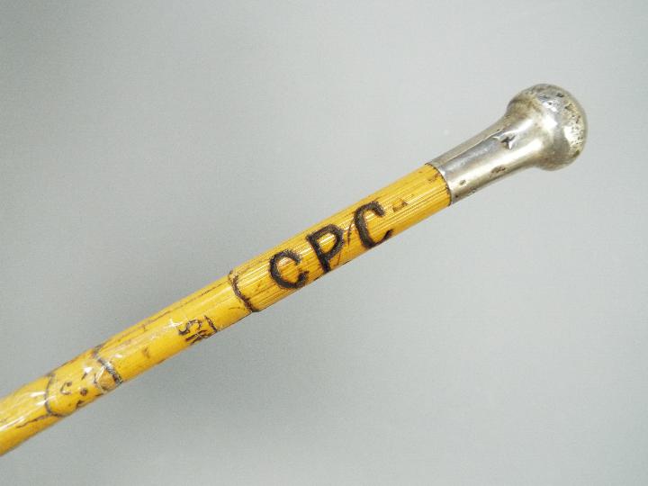 A World War One (WW1 / WWI) swagger stick with silver top, Birmingham assay 1915, - Image 2 of 6