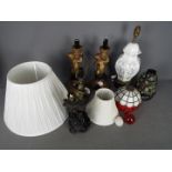 A collection of table lamps.